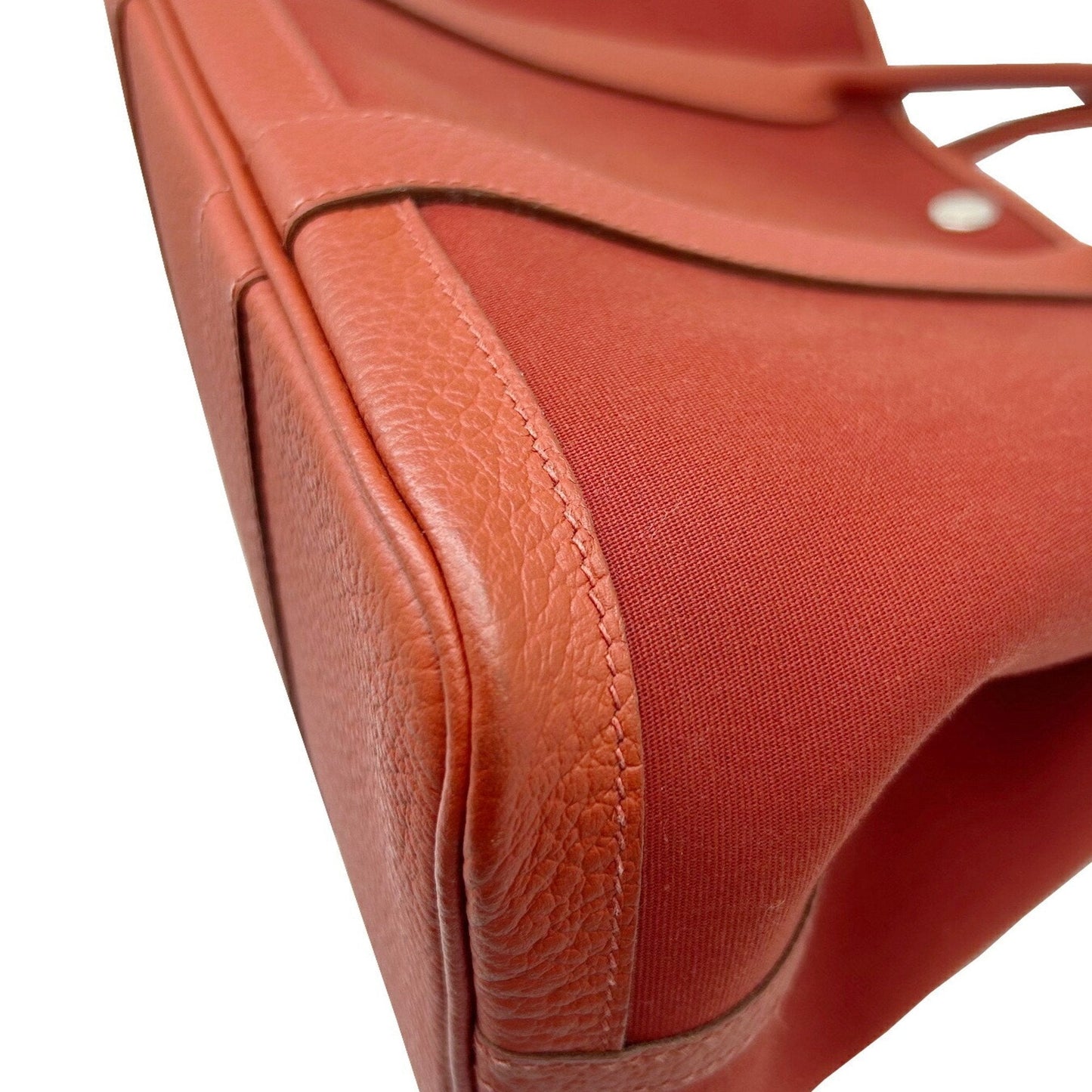Hermes Red Color Toile H Tote Bag ( )