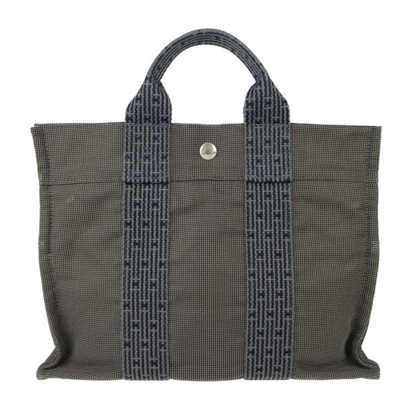Hermes Gray Canvas Handbag Tote Bag ( )