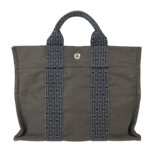 Hermes Gray Canvas Handbag Tote Bag ( )