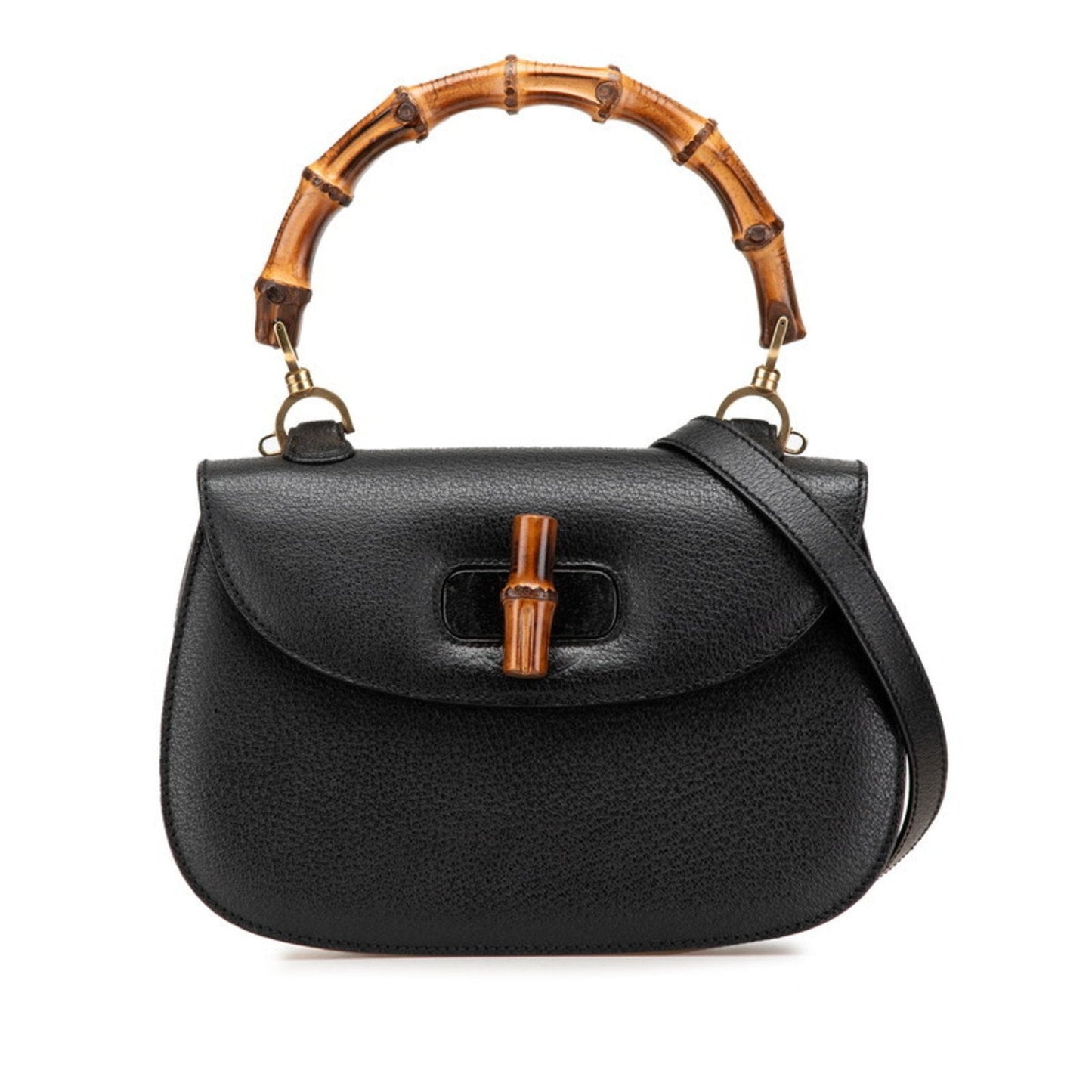 Gucci Black Leather Handbag Shoulder Bag ( )