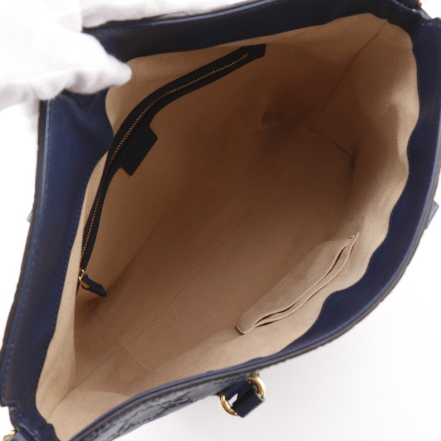 Gucci Navy Leather Handbag ( )