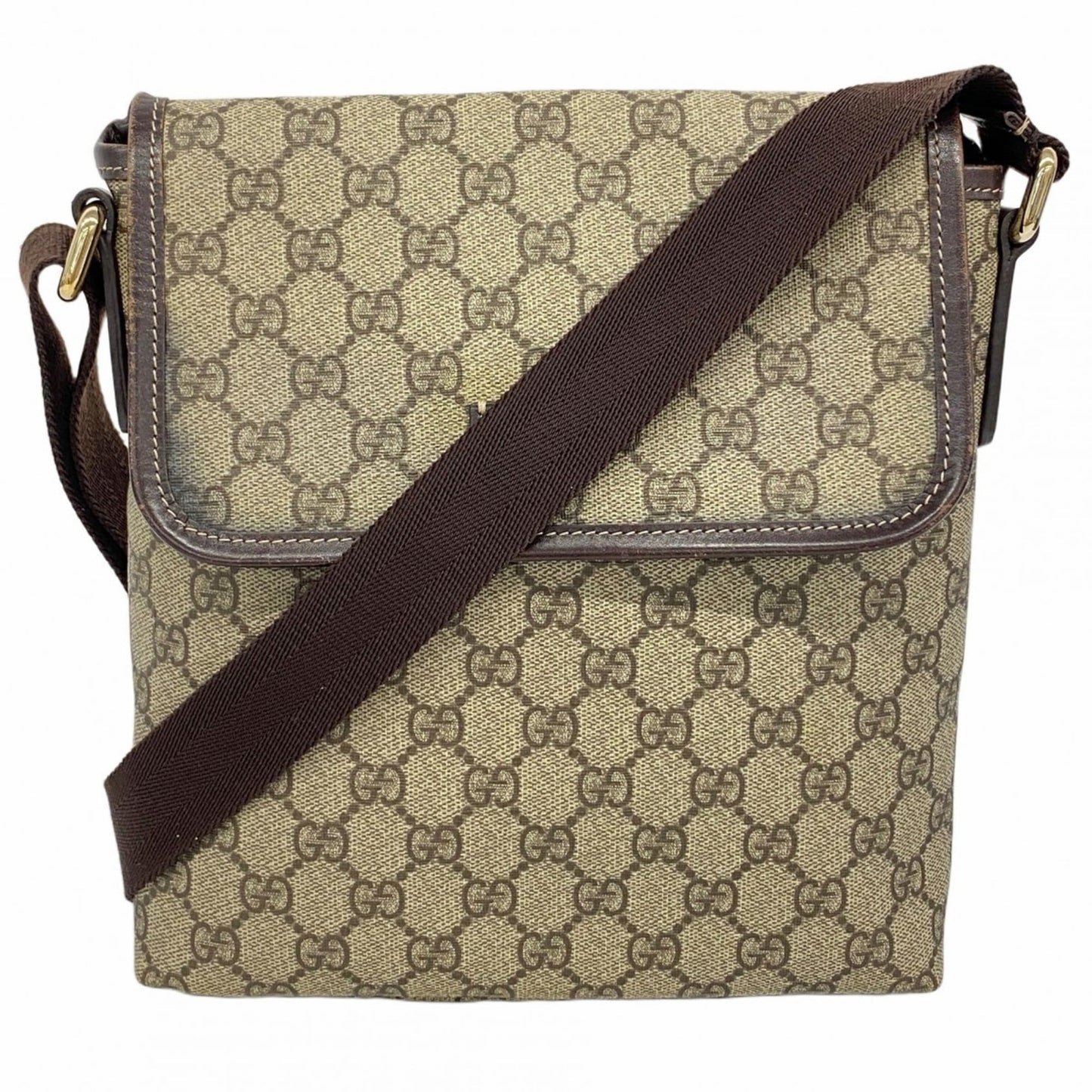 Gucci Beige Brown Pvc Shoulder Bag ( )