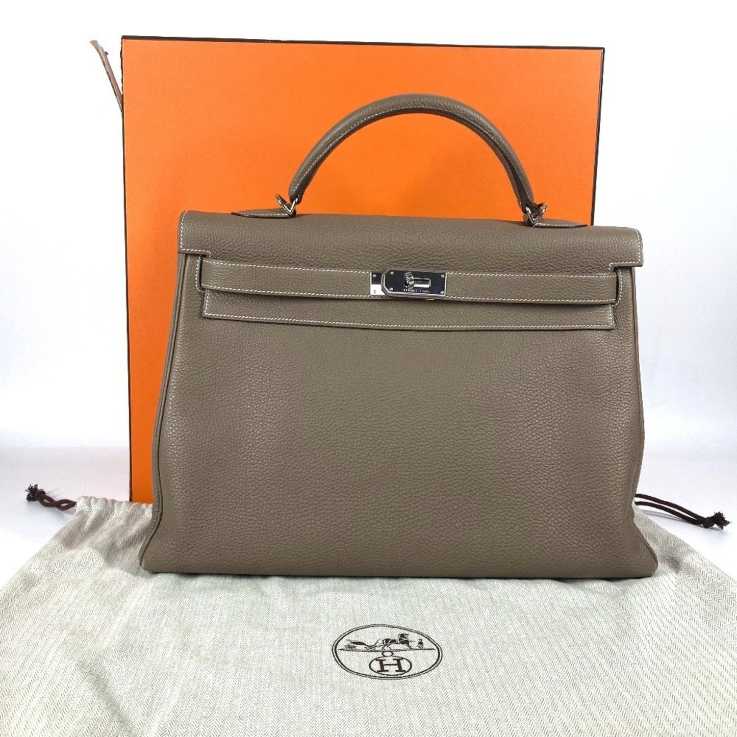 Hermes Kelly Beige Togo Leather Handbag Shoulder Bag Tote Bag ( )