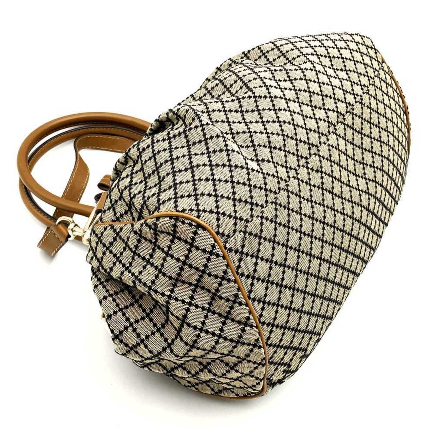 Gucci Brown Canvas Leather Handbag ( )