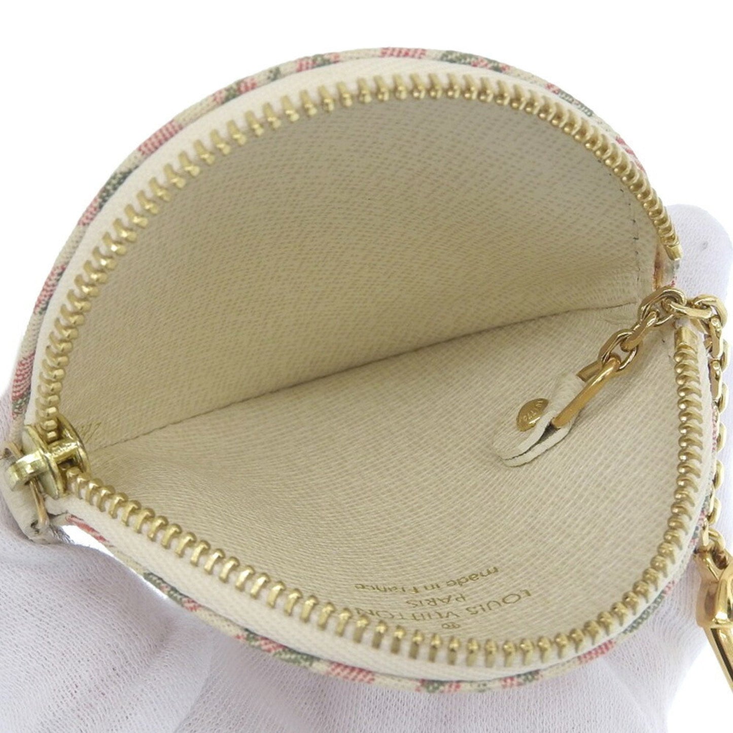 LOUIS VUITTON Monogram Lan Porto Monet Ron Croisette Stripe Coin Purse M95499
