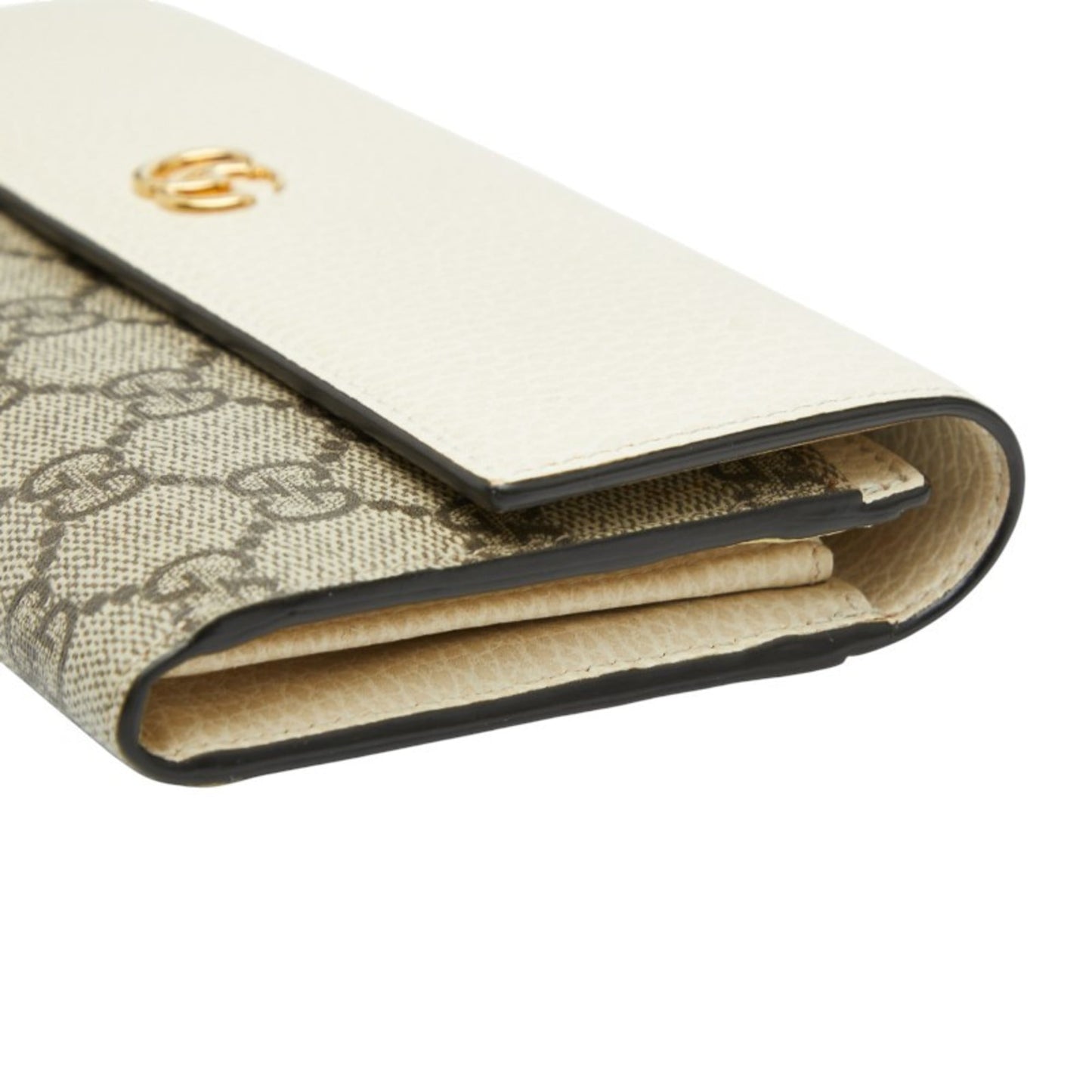 Gucci Beige White Pvc Leather Long Wallet (Bi-Fold) ( )