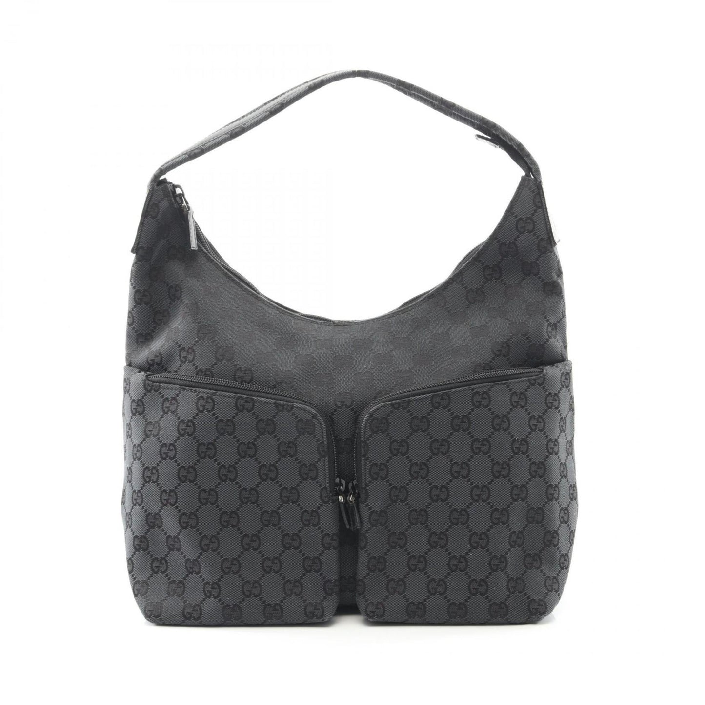 Gucci Gray Canvas Leather Shoulder Bag ( )