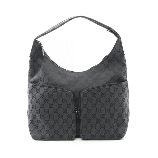 Gucci Gray Canvas Leather Shoulder Bag ( )