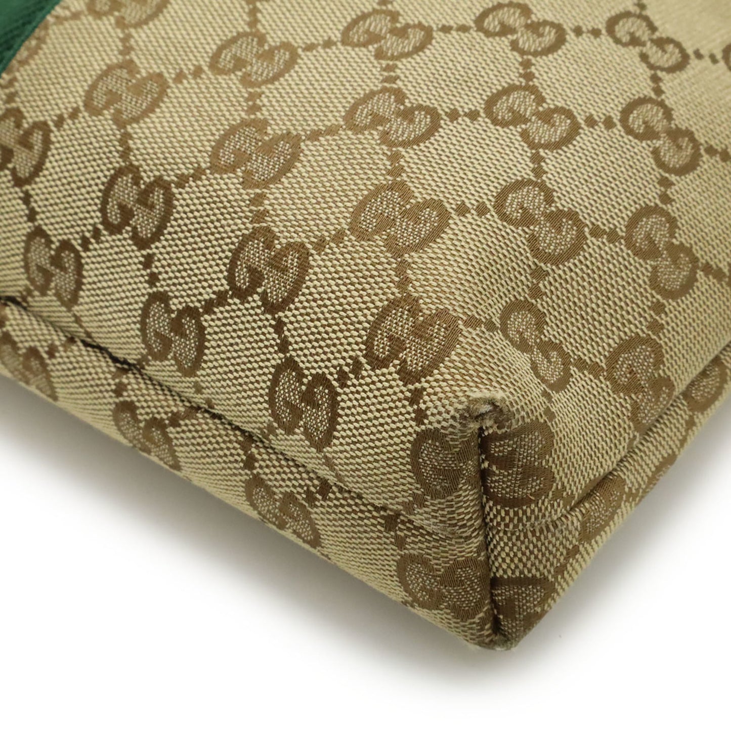 Gucci Gg Canvas Beige Black Green Khaki Red Color Gg Canvas Leather Shoulder Bag ( )