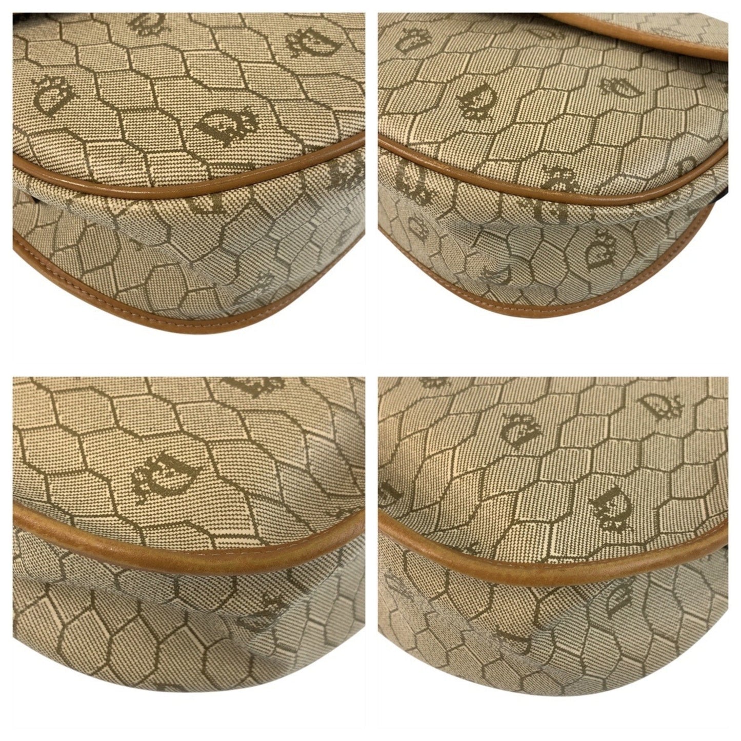 Christian Dior Beige Brown Pvc Leather Pochette Shoulder Bag ()