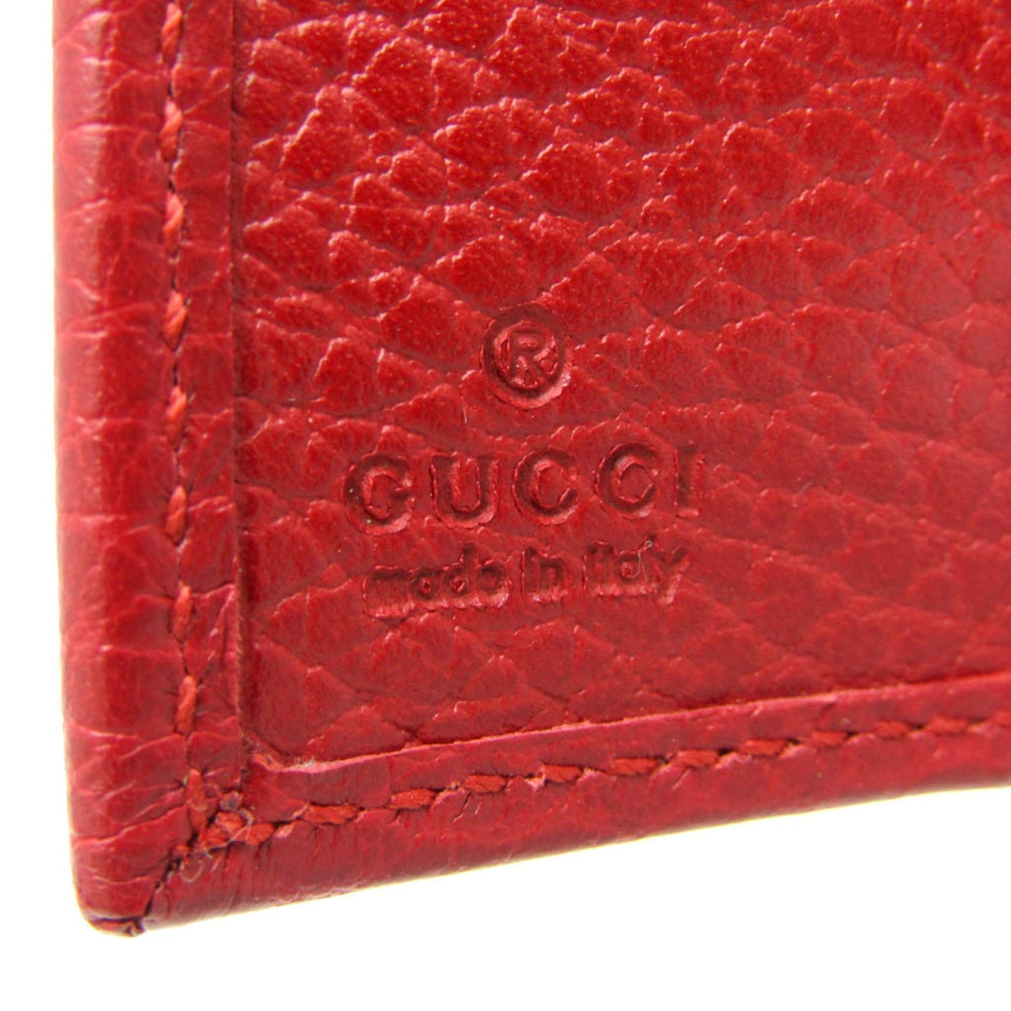 Gucci Red Color Leather Wallet (Tri-Fold) ( )