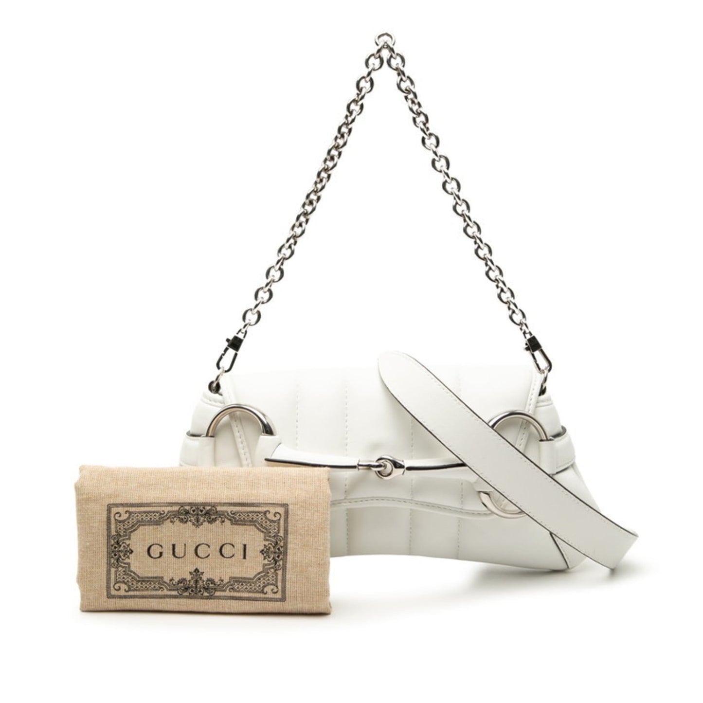 Gucci White Leather Handbag Shoulder Bag ( )