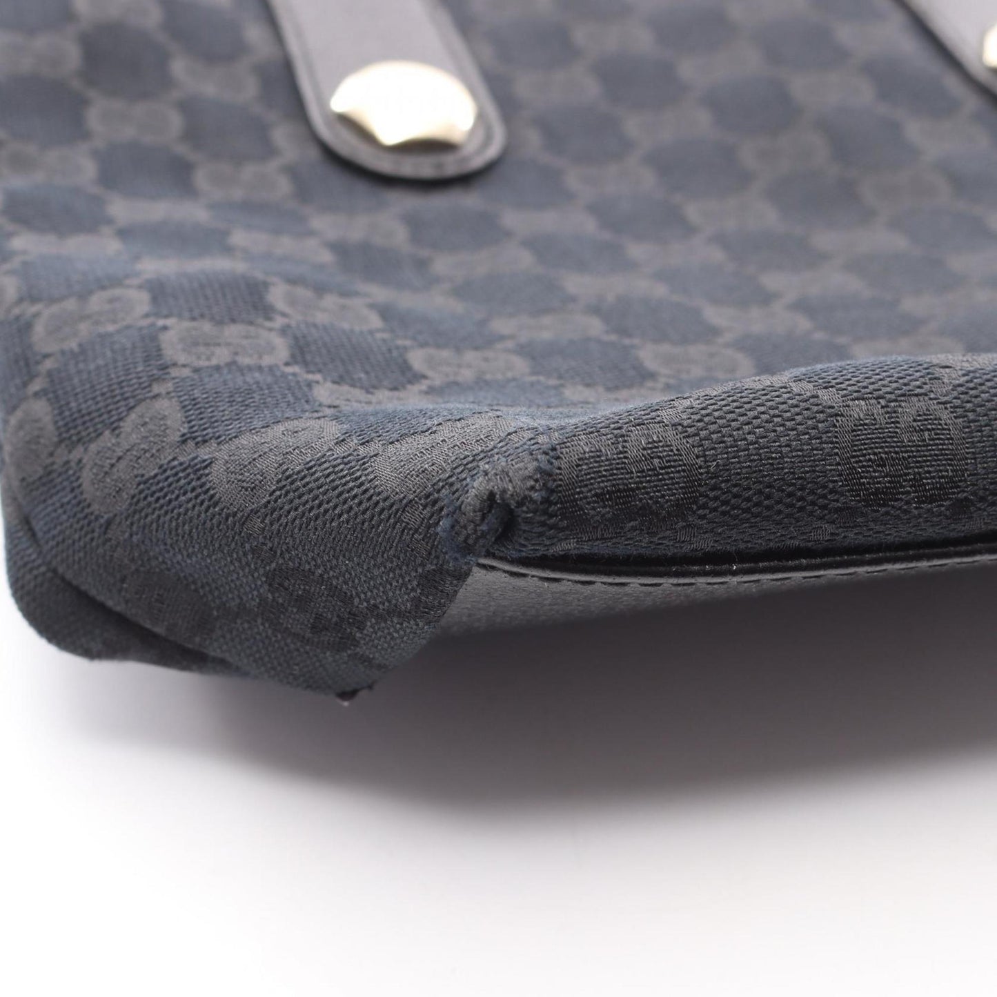 Gucci Black Canvas Leather Tote Bag ( )