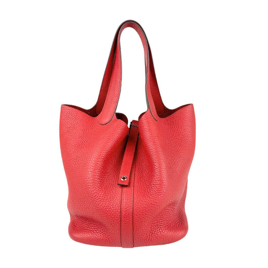 Hermes Silver Taurillon Clemence Leather Handbag ( )