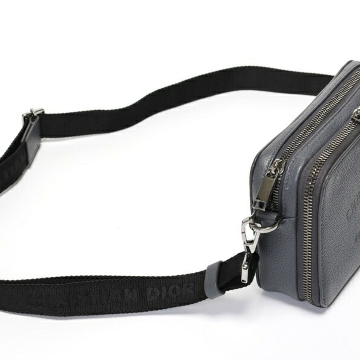 Christian Dior Gray Leather Fanny Pack Pouch ()