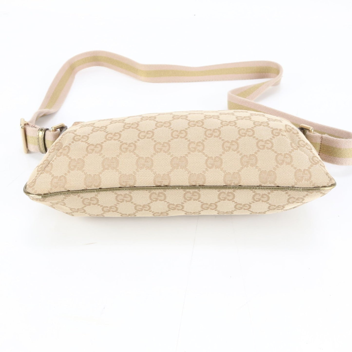 Gucci Beige Leather Canvas Shoulder Bag ( )