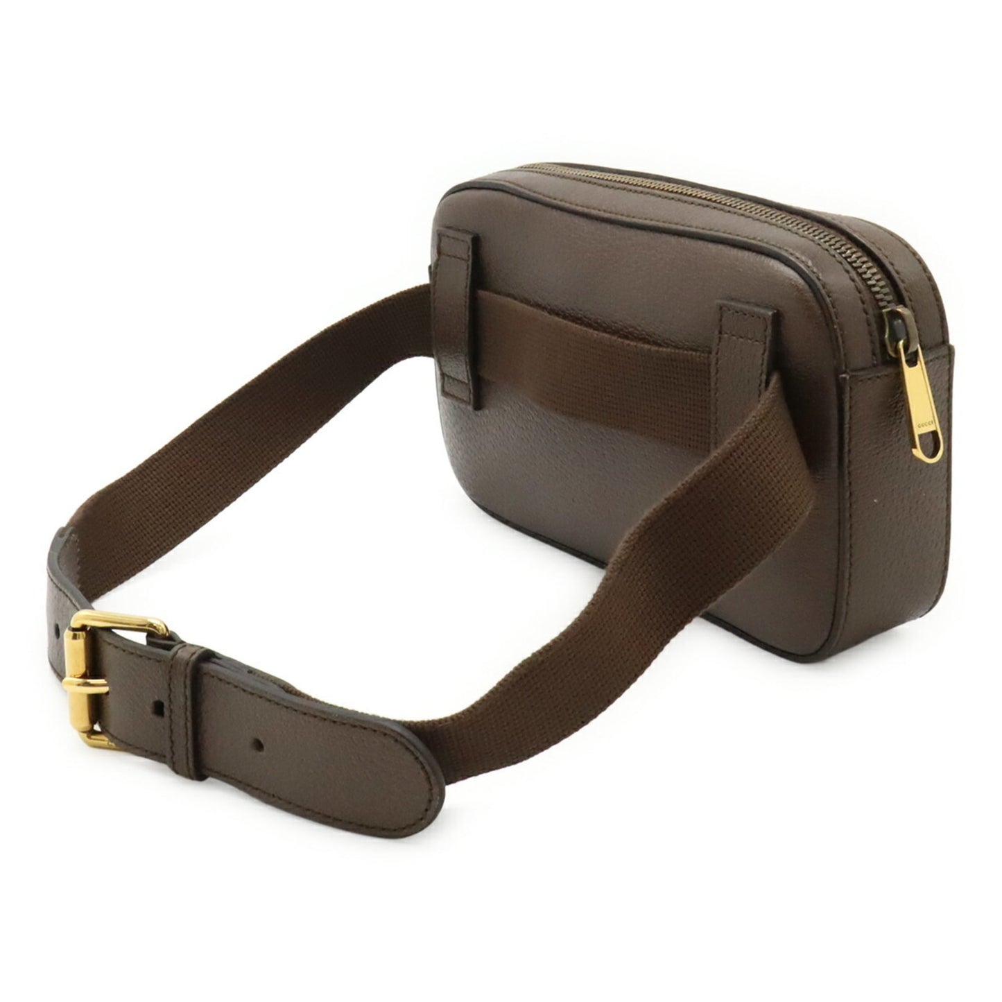 Gucci Brown Green Red Color Yellow Leather Clutch Bag Fanny Pack Sling Bag ( )