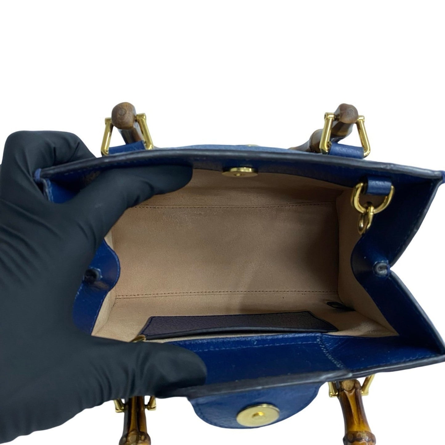 Gucci Navy Leather Handbag Shoulder Bag ( )