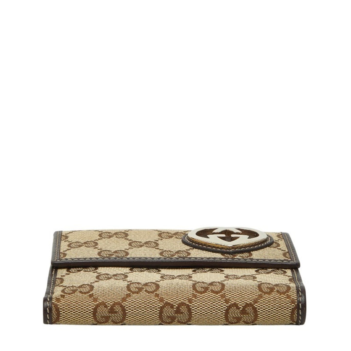 Gucci Beige Brown Canvas Leather Wallet (Bi-Fold) ( )