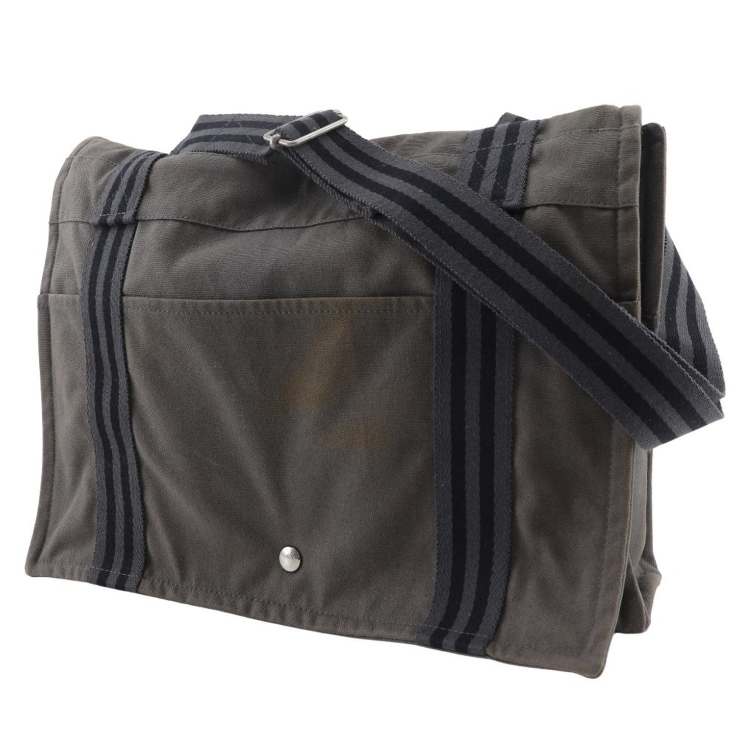 Hermes Fourre Tout Gray Cotton Canvas Shoulder Bag ( )