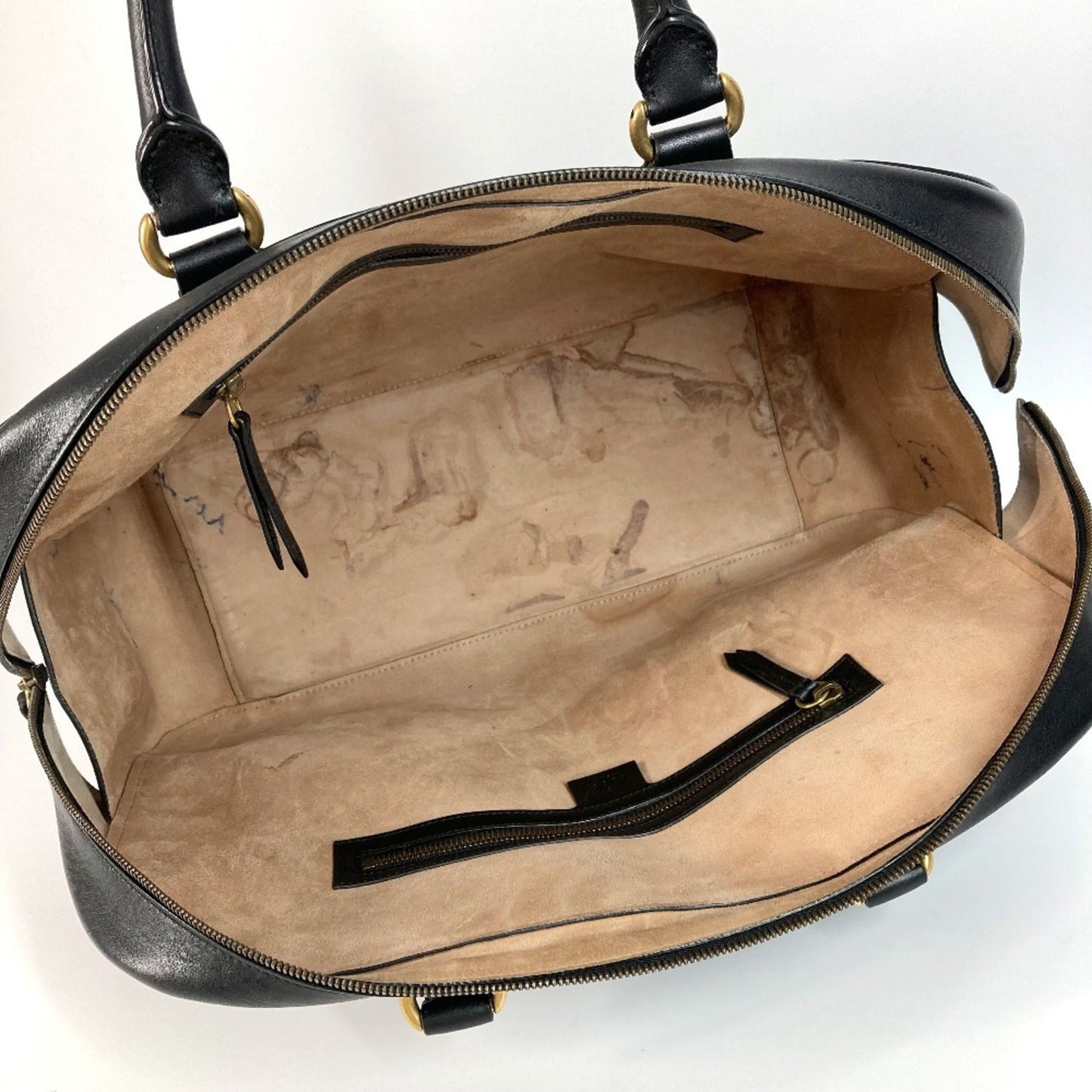 Gucci Black Leather Boston Bag Shoulder Bag ( )