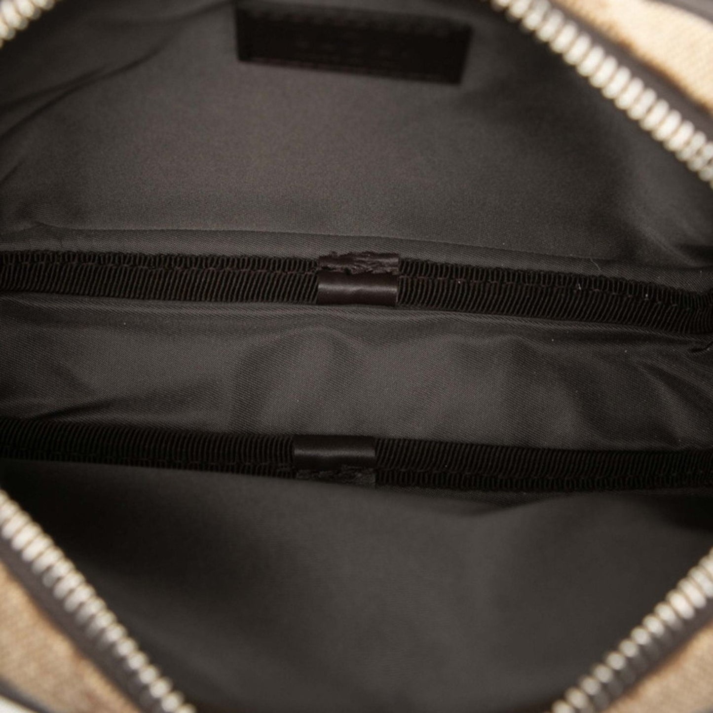 Gucci Beige Brown Canvas Leather Shoulder Bag ( )