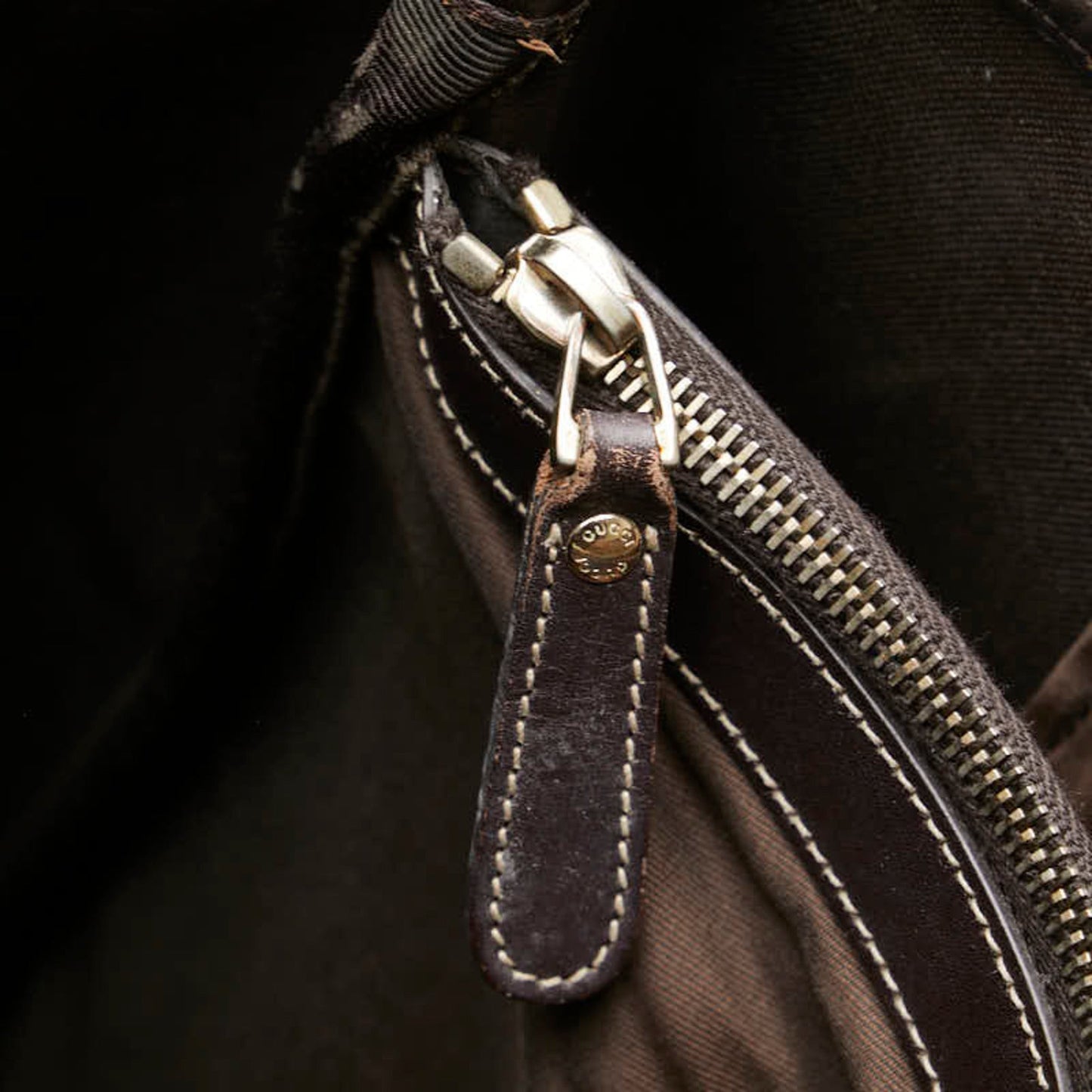 Gucci Beige Brown Pvc Leather Shoulder Bag Tote Bag ( )