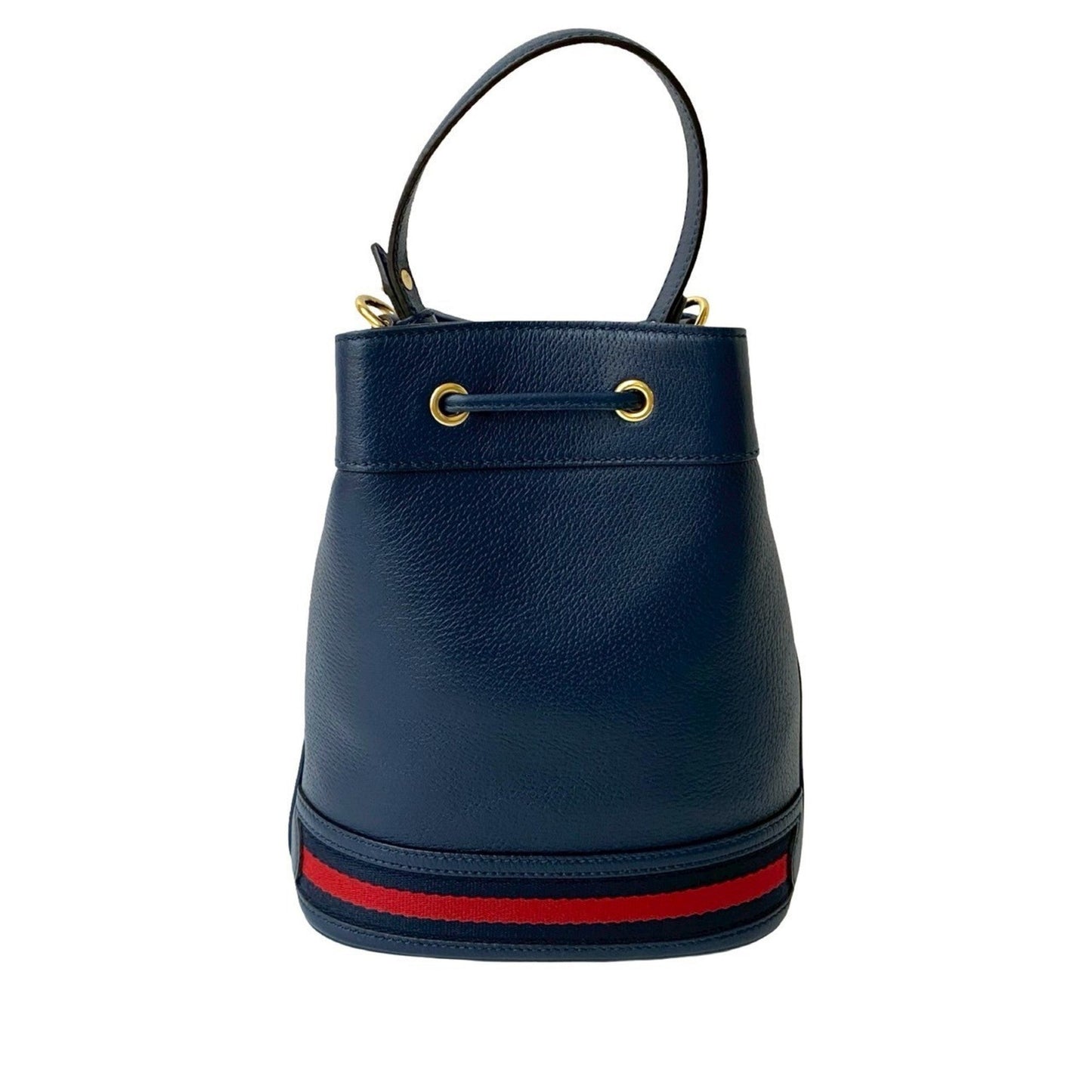 Gucci Navy Red Color Leather Shoulder Bag ( )