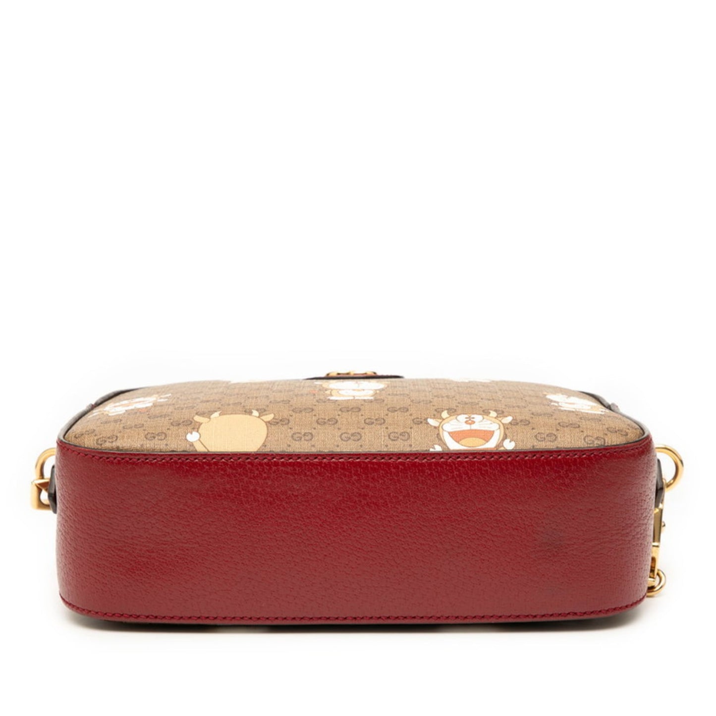 Gucci Brown Red Color Pvc Leather Shoulder Bag ( )