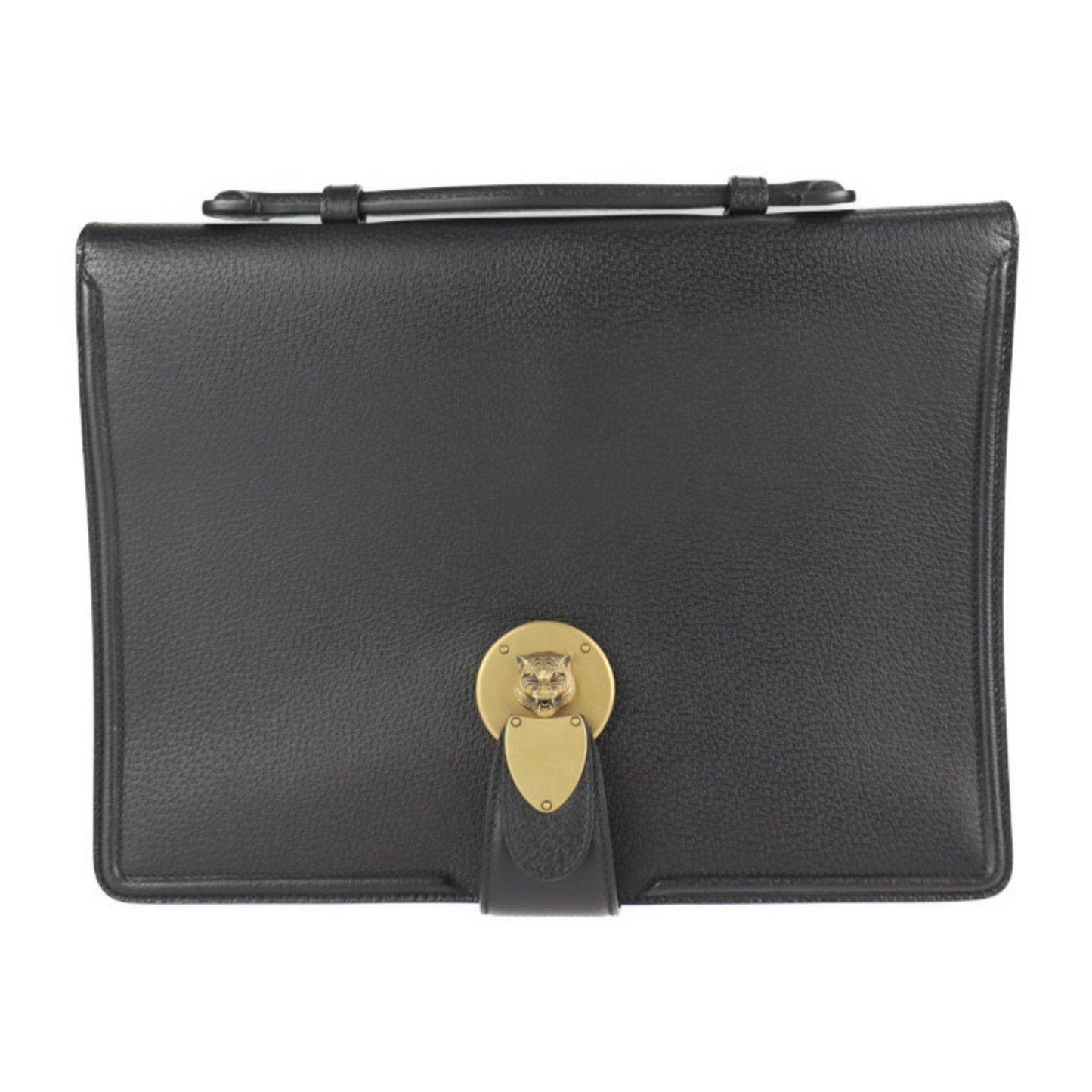 Gucci Black Leather Clutch Bag Handbag Tote Bag ( )