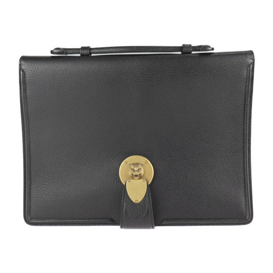 Gucci Black Leather Clutch Bag Handbag Tote Bag ( )