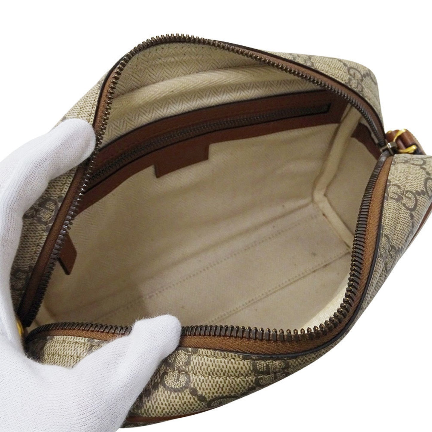 Gucci Beige Brown Gg Supreme Shoulder Bag ( )