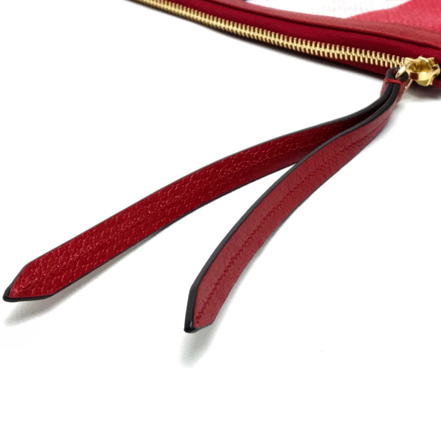 Gucci Red Color Canvas Leather Clutch Bag ( )