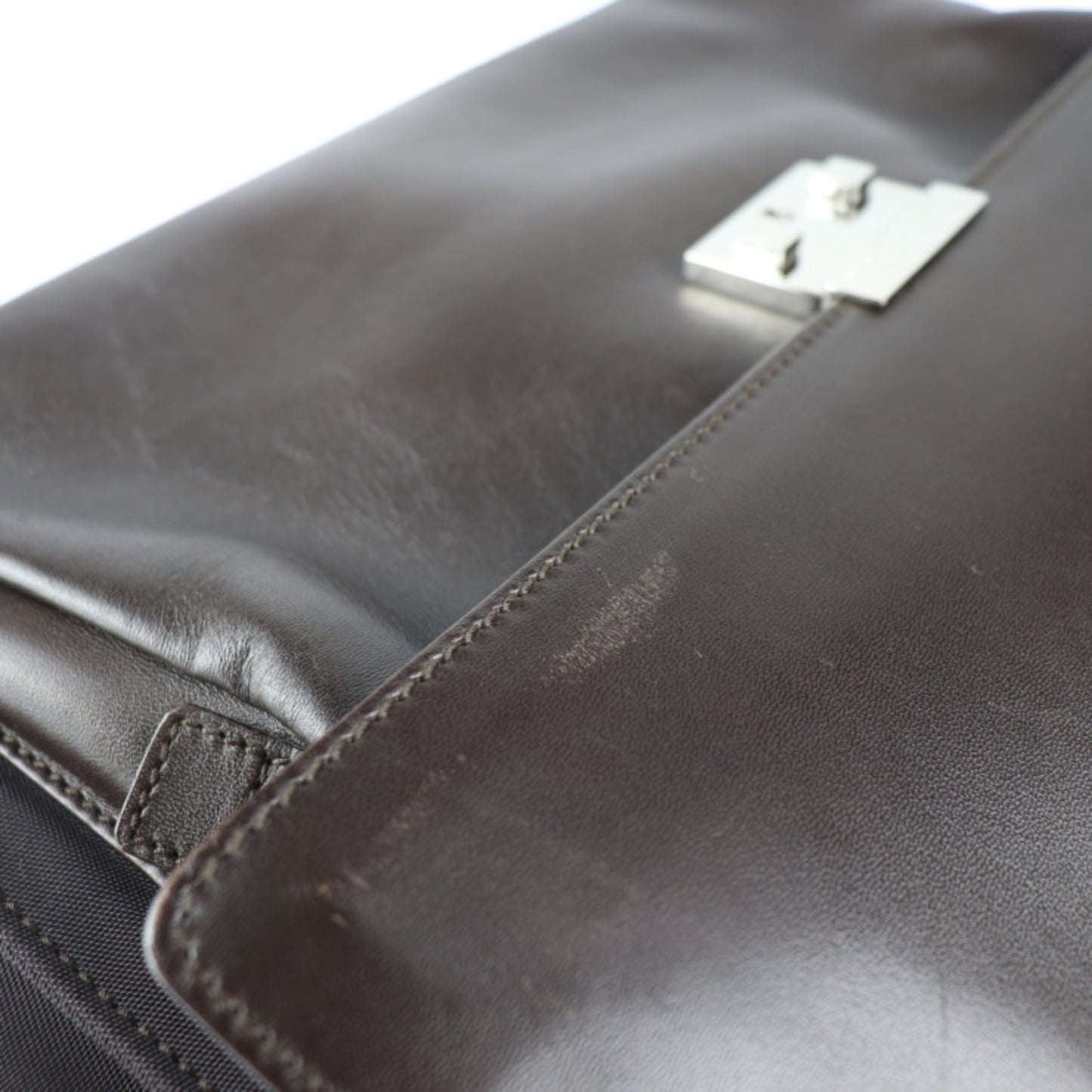 Gucci Brown Leather Handbag Shoulder Bag Tote Bag ( )