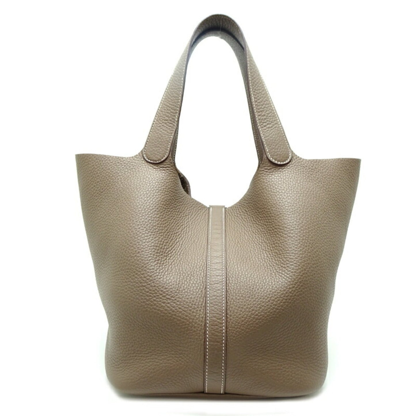 Hermes Picotin Beige Etoupe Gray Gray Taurillon Clemence Leather Handbag ( )