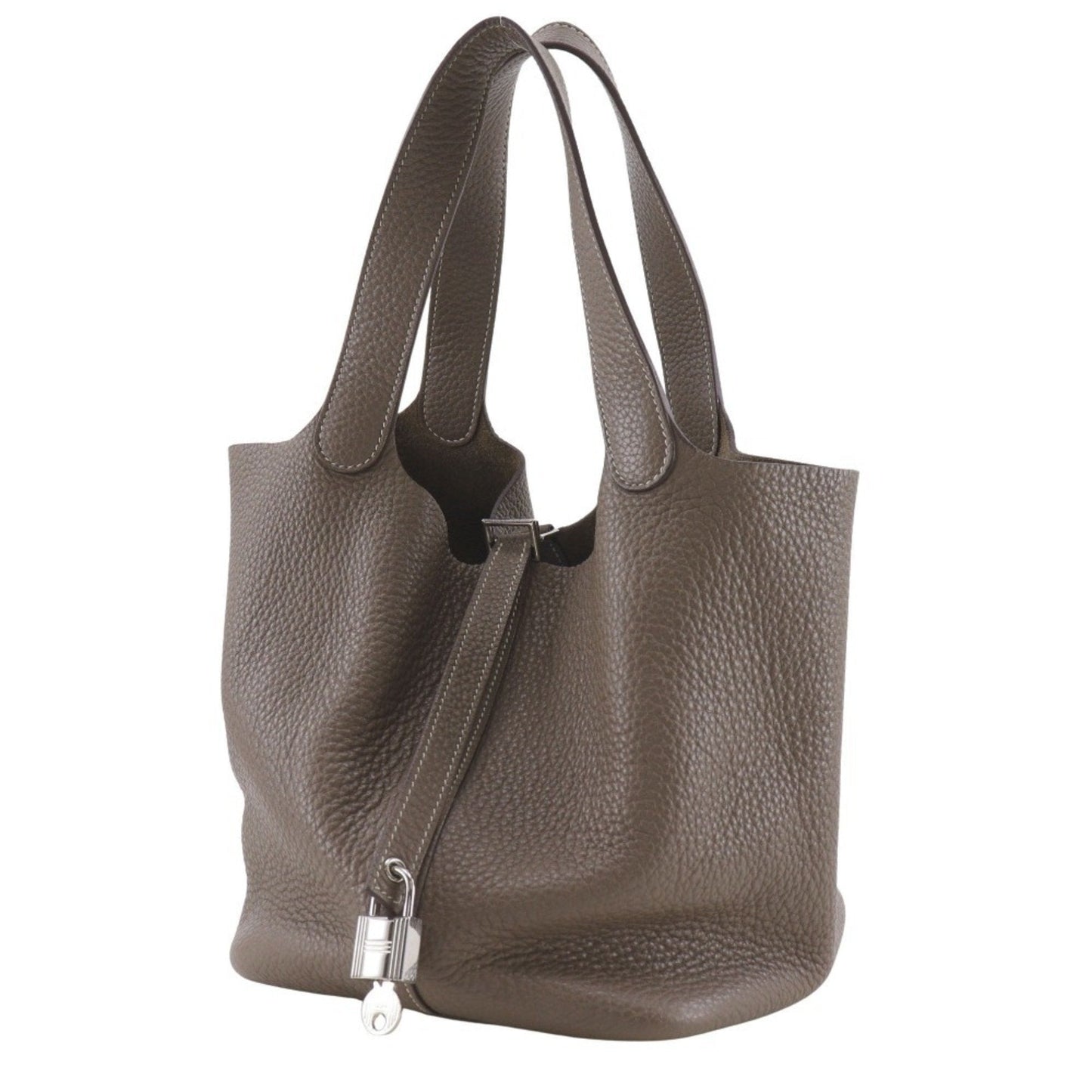 Hermes Picotin Black Taurillon Clemence Leather Handbag ( )