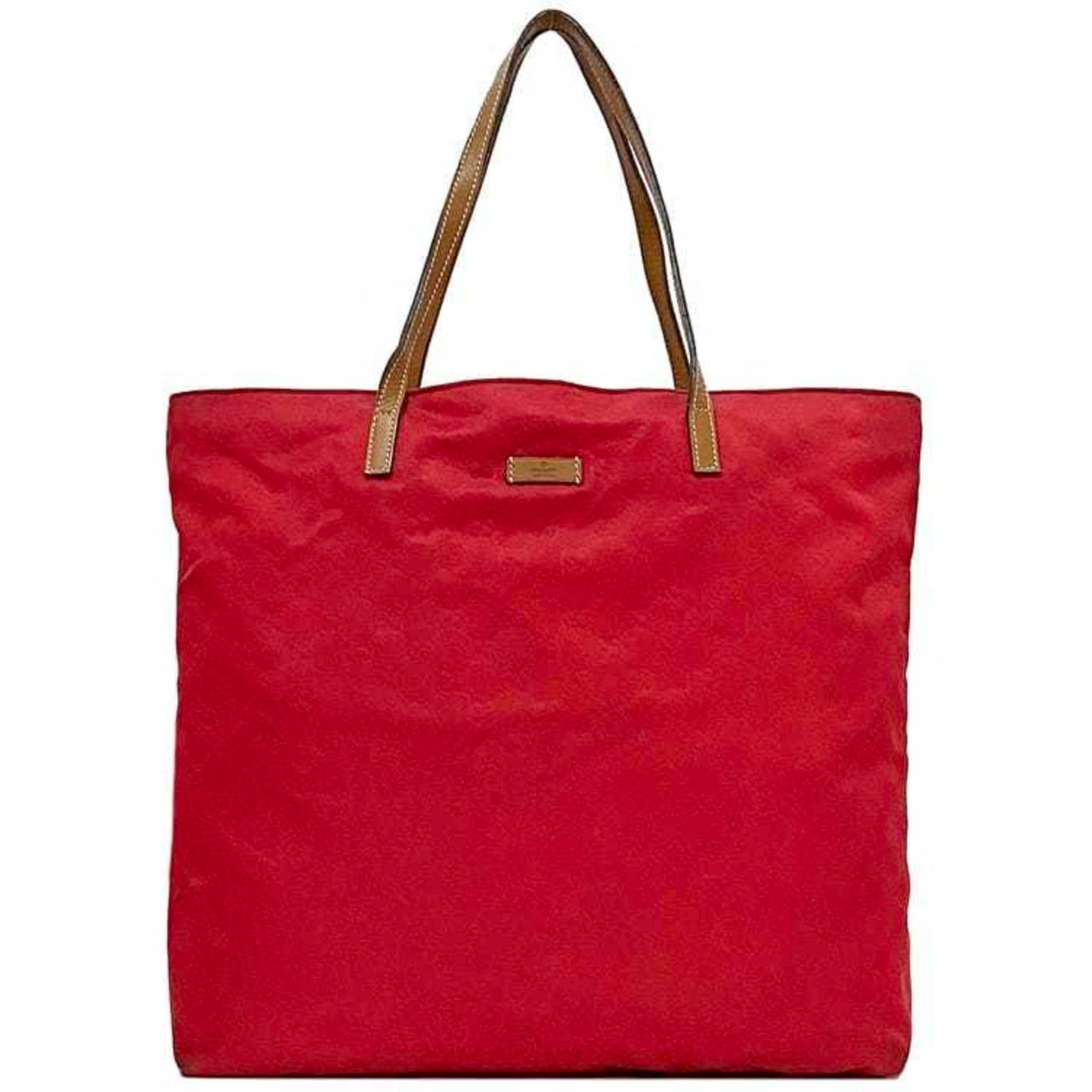 Gucci Red Color Nylon Leather Tote Bag ( )