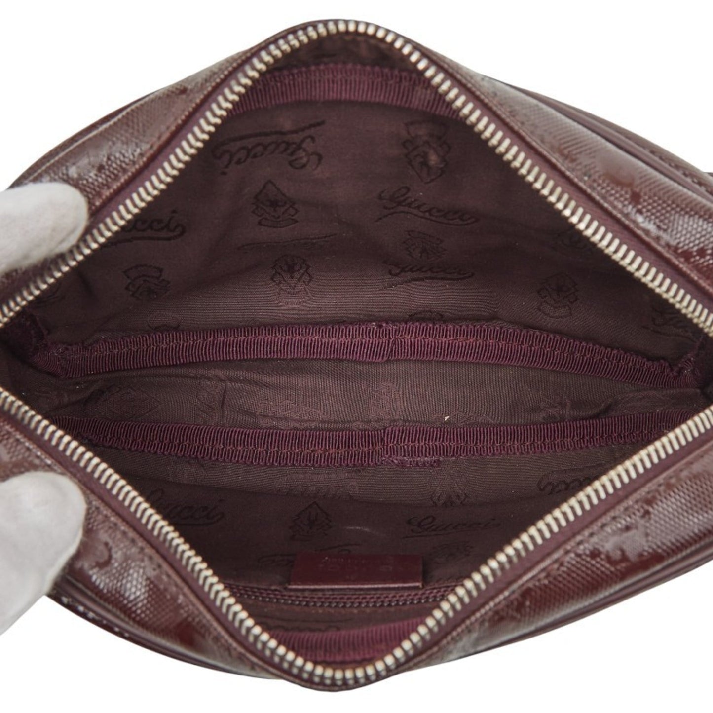 Gucci Purple Gg ImprimÃ© Leather Shoulder Bag ( )