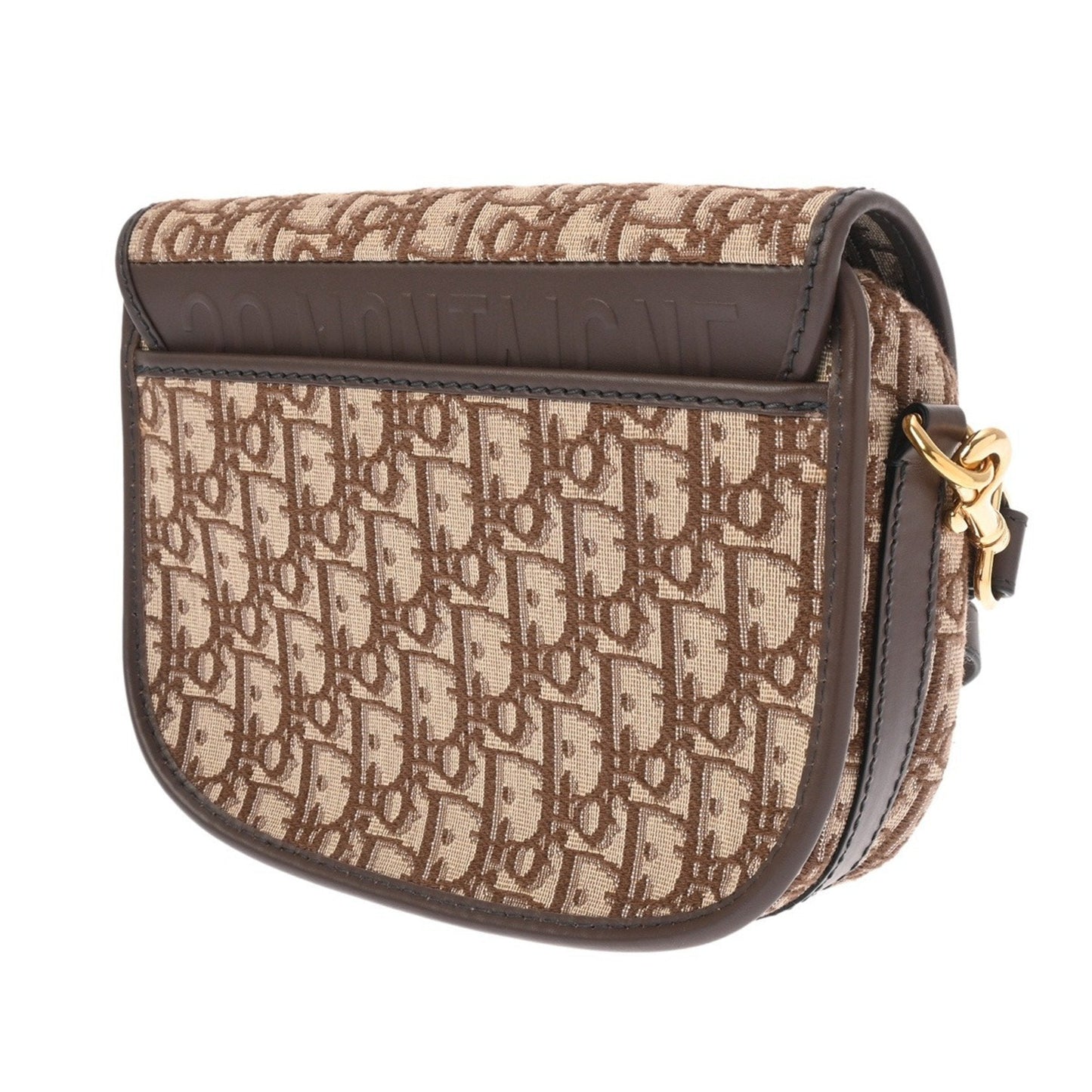 Christian Dior Brown Jacquard Leather Shoulder Bag ()