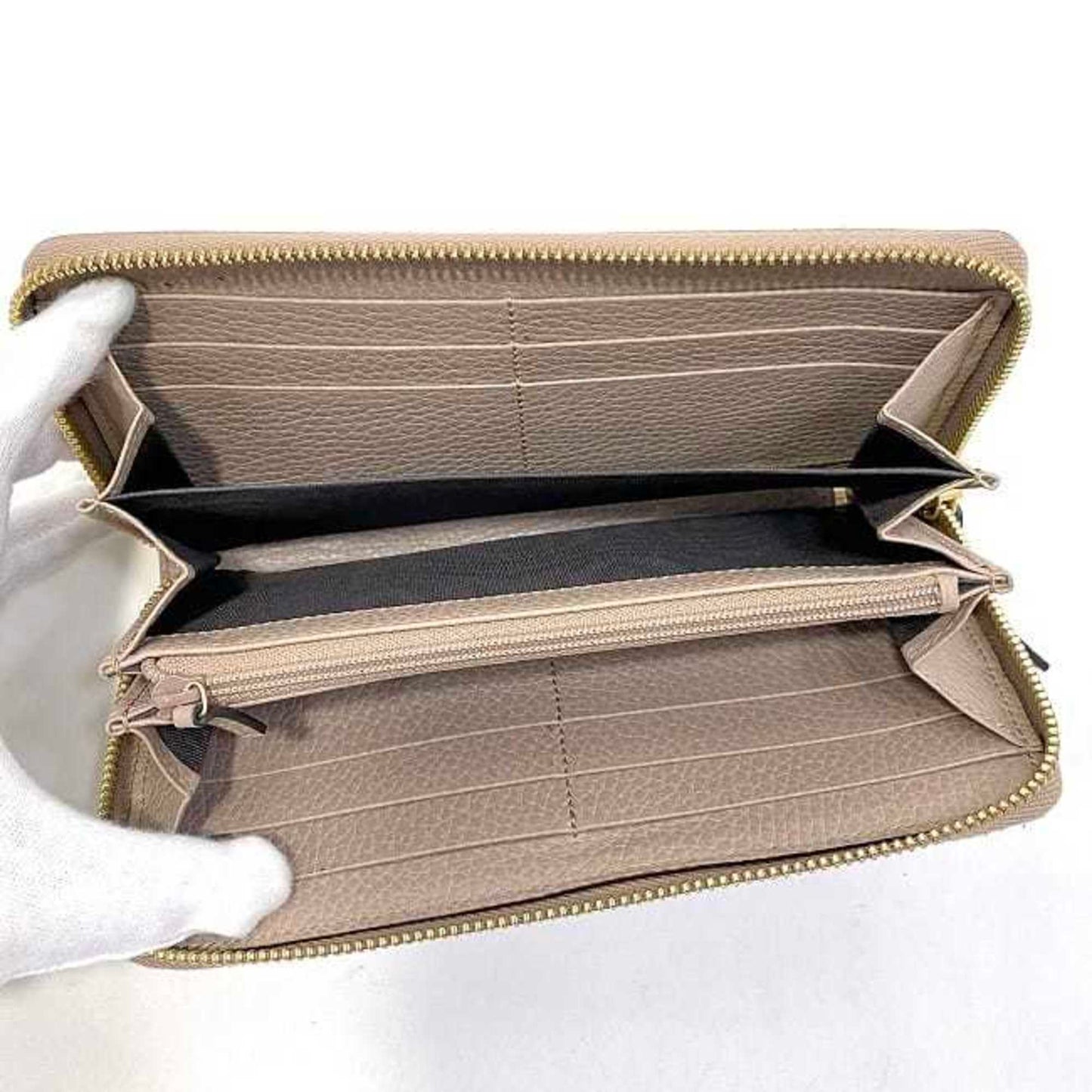 Gucci Pink Beige Leather Long Wallet (Bi-Fold) ( )