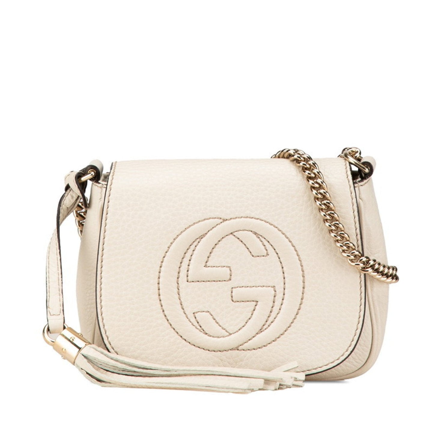 Gucci Soho Ivory White Leather Shoulder Bag ( )