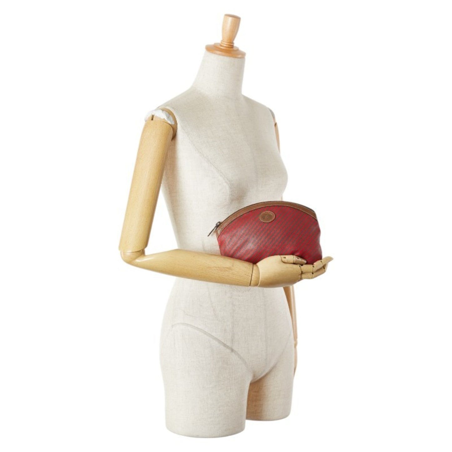 Gucci Brown Red Color Pvc Leather Pouch ( )