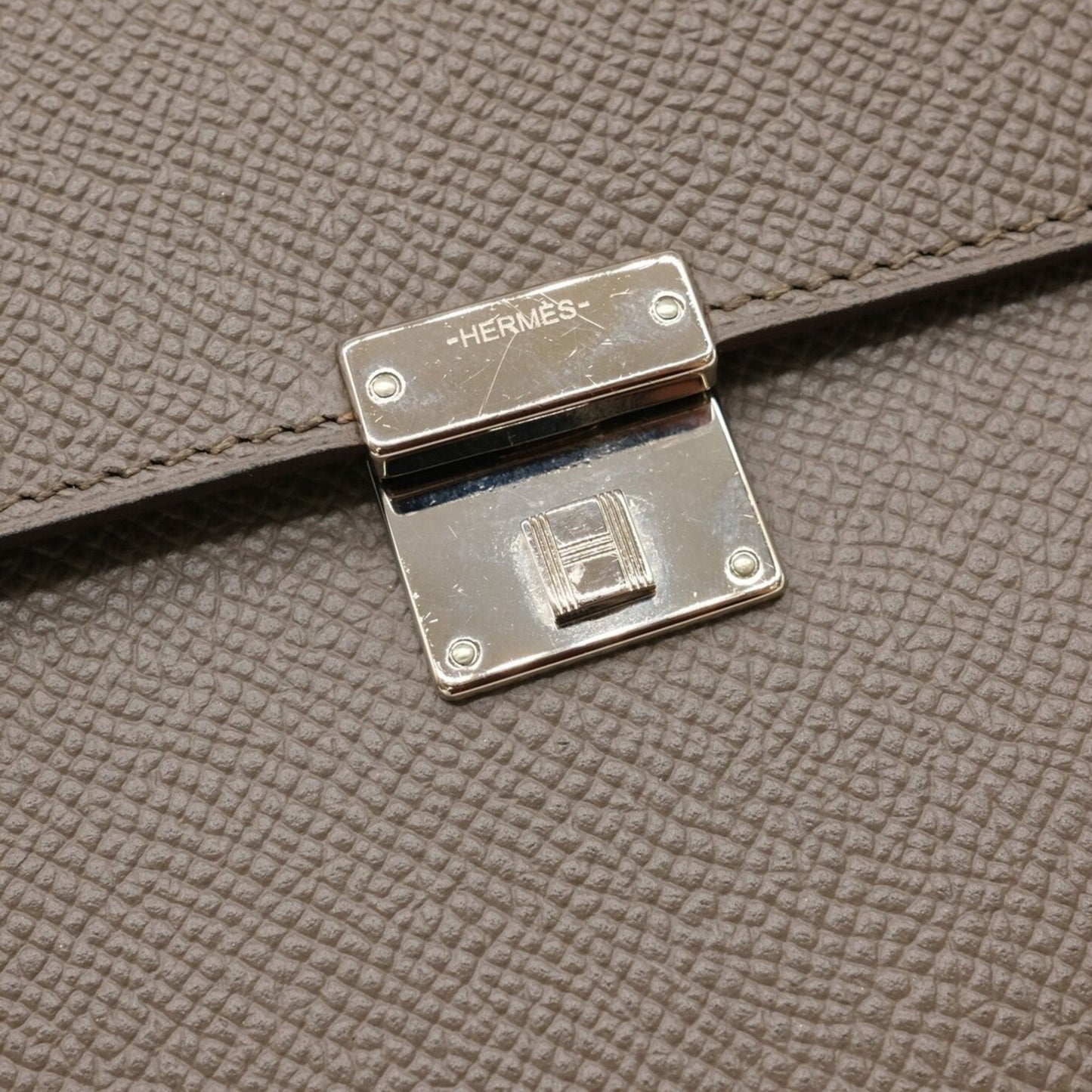 Hermes Etoupe Gray Epsom Leather Shoulder Bag ( )