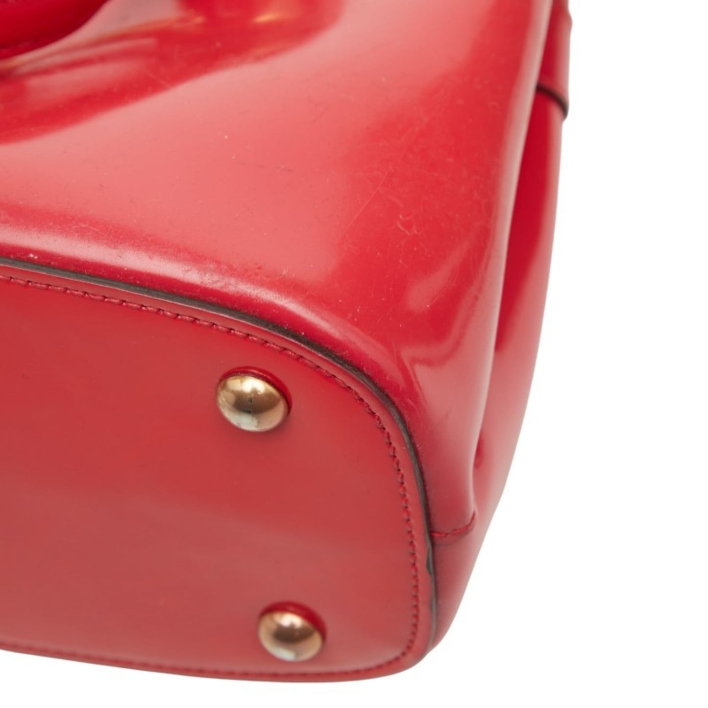 Gucci Red Color Patent Leather Handbag Shoulder Bag ( )