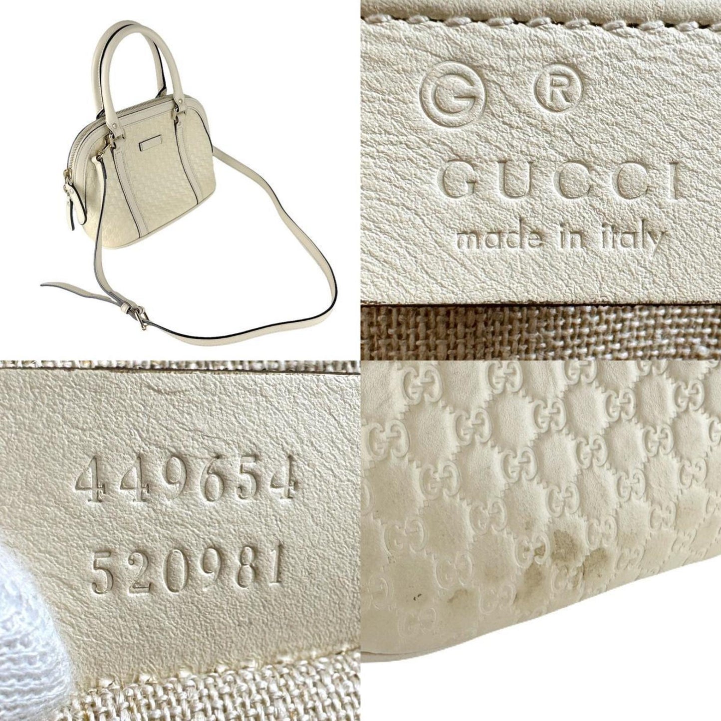 Gucci Ivory Leather Handbag Shoulder Bag ( )