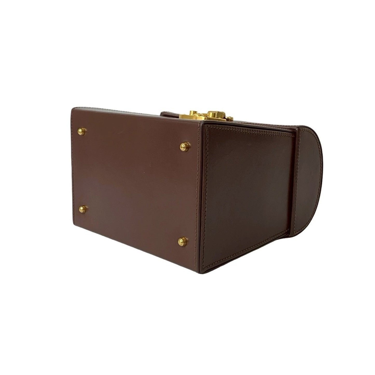 Gucci Brown Leather Handbag Vanity Bag ( )