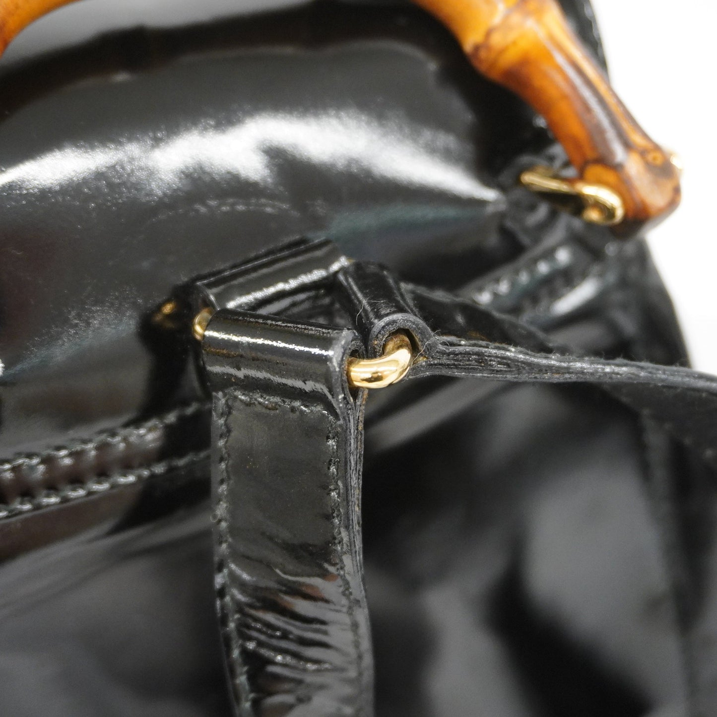 GUCCI Auth  Bamboo Rucksack 003 1998 0030 Women's Leather Backpack Black