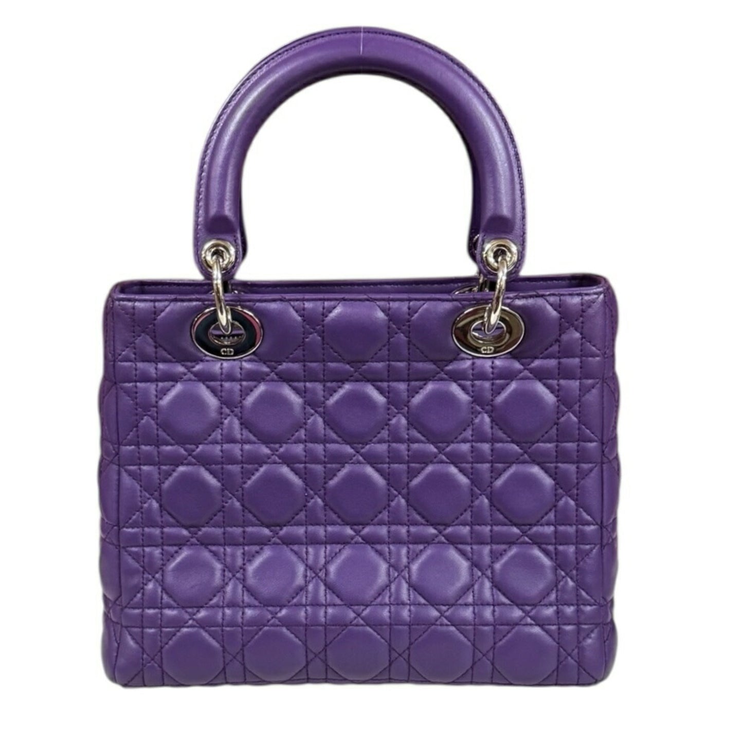 Christian Dior Lady Dior Purple Leather Shoulder Bag ()
