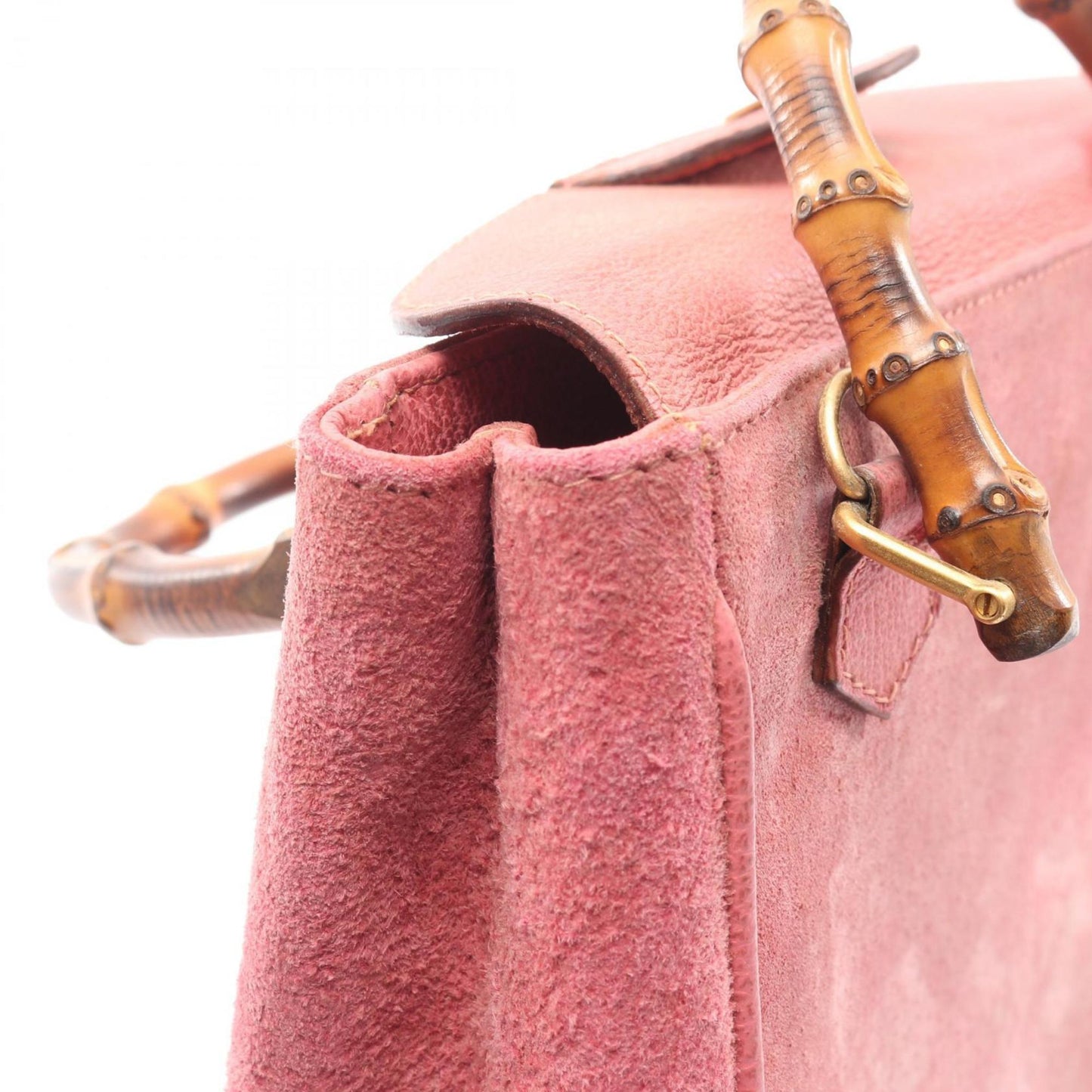 Gucci Pink Suede Leather Handbag ( )
