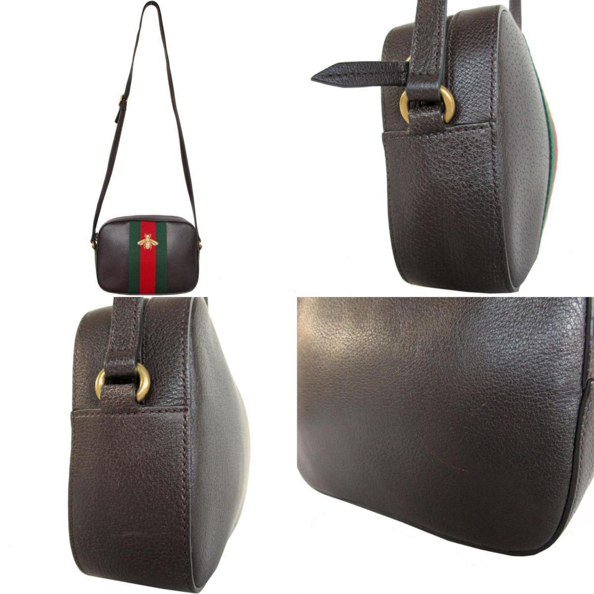 Gucci Leather Canvas Shoulder Bag
